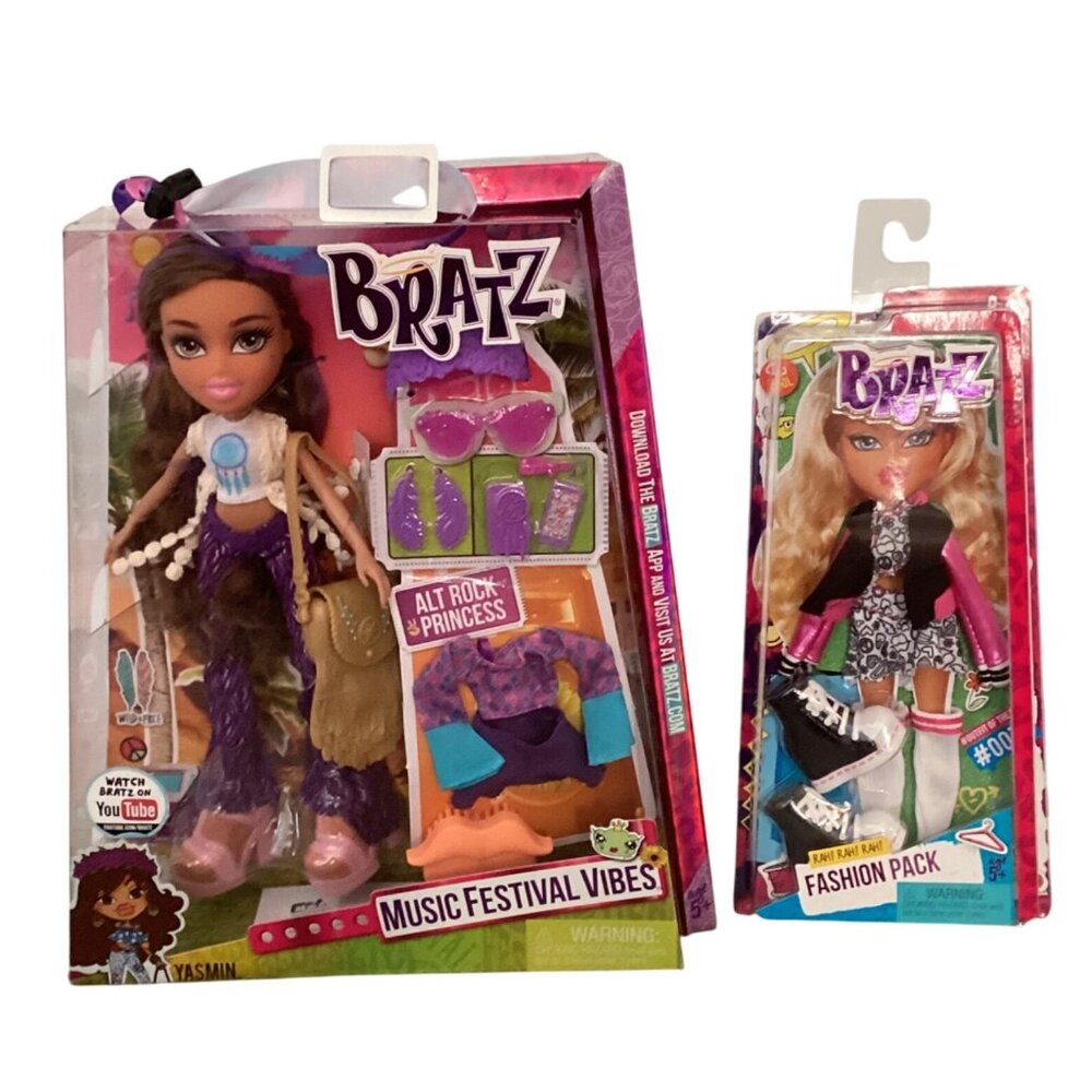 Bratz Doll Set Includes Yasmin Music Festival Vibes & Fashion Pack Accessories